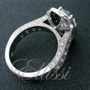 "Adolpha" antique style halo ring.