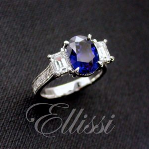 Australian sapphire and diamond engagement rings in this beautiful blue are rare.