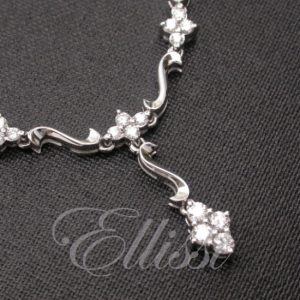Handmade diamond necklace in 18ct. white gold