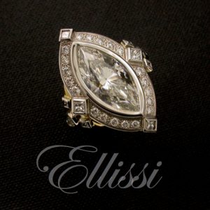 Marquise cut diamond ring set with a 4.80ct. diamond