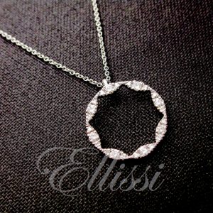 Pendant star shape in 18ct. white gold