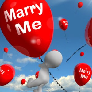 Proposal ideas: balloons with "marry me" on them