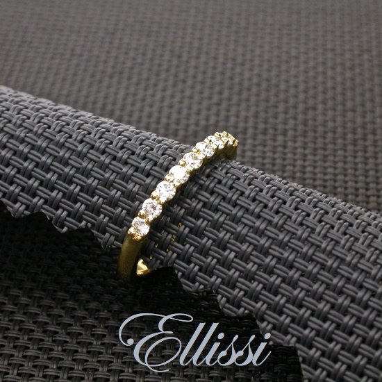 Diamond wedding ring , 18 ct yellow gold