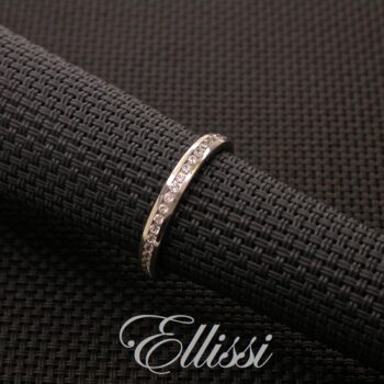 Fully channel diamond set wedding band