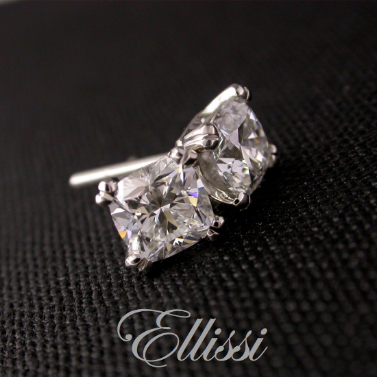 Cushion Brilliant Diamond Stud Earrings