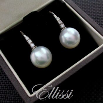 Pearl and diamond earrings