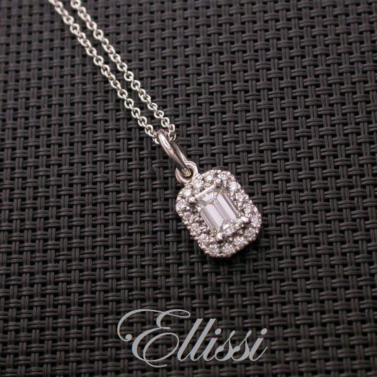 Emerald Cut Diamond Pendant