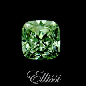 Incredibly rare cushion cut green diamond