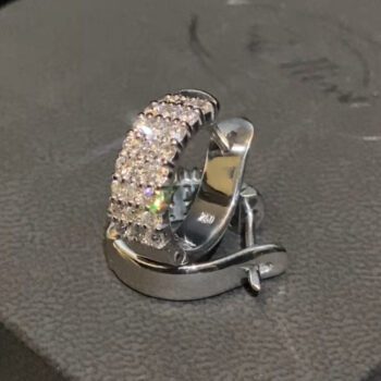 Diamond huggie earrings set with 48 x 0.03ct. round brilliant cut diamonds