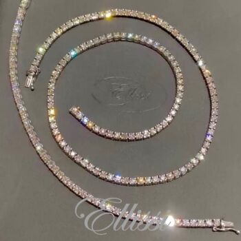 Diamond Tennis Bracelet and Matching Necklace. Diamond set necklace with matching tennis bracelet with a total of 17.7ct. of diamonds